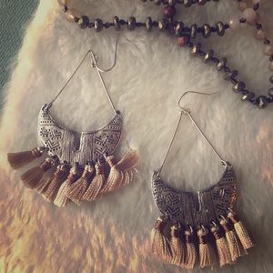 ••3 for $35•• Tribal Filigree Boho Silver Earrings